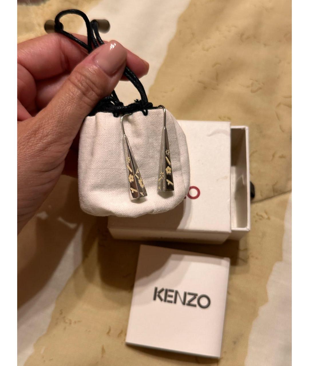 KENZO Серебряные металлические серьги, фото 2