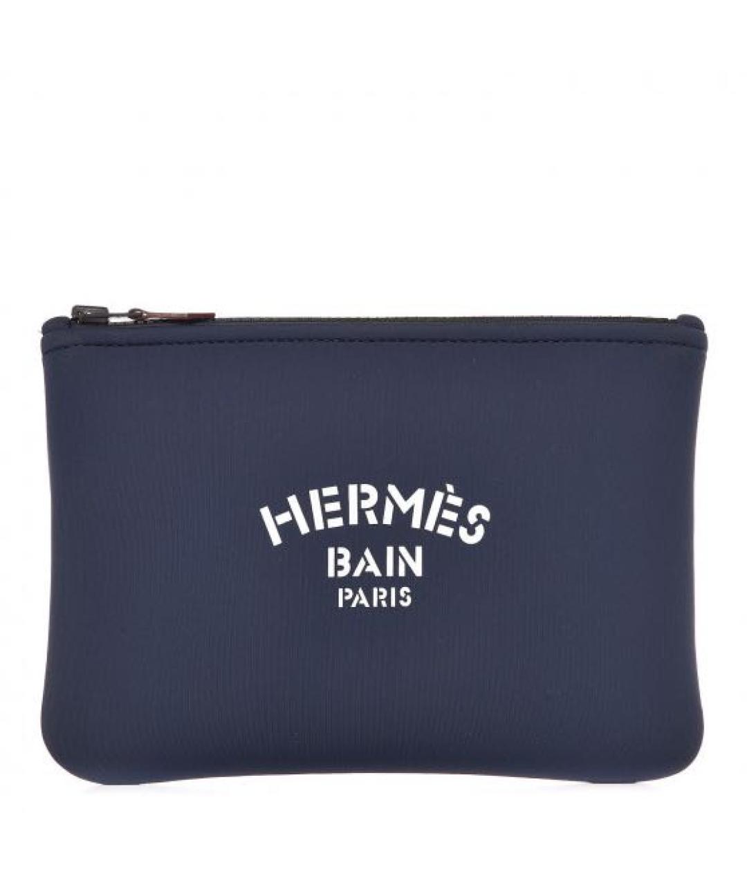 HERMES Темно-синяя косметичка, фото 9