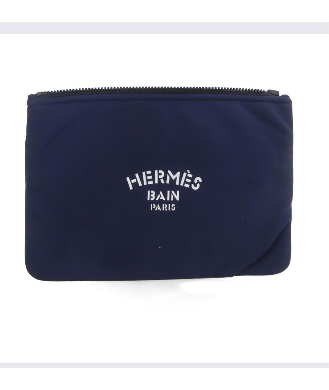 HERMES Темно-синяя косметичка, фото 2