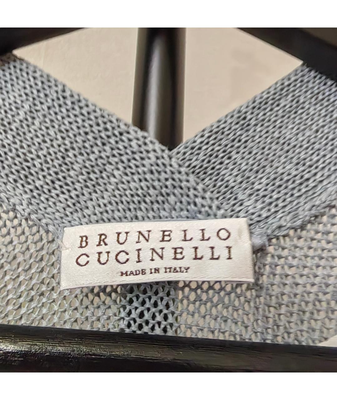 BRUNELLO CUCINELLI Голубая хлопковая жилетка, фото 3