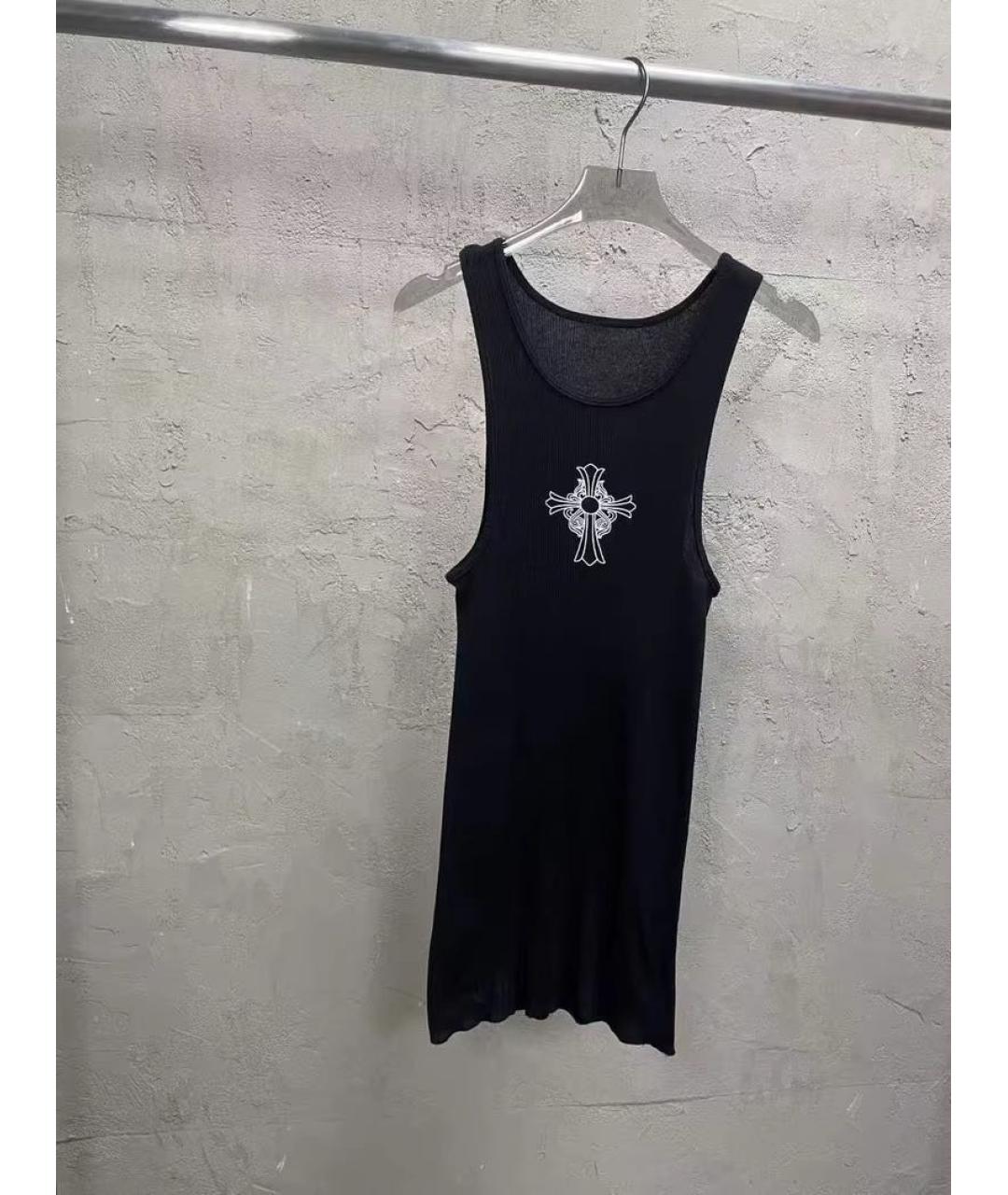 CHROME HEARTS Черная хлопковая майка, фото 3
