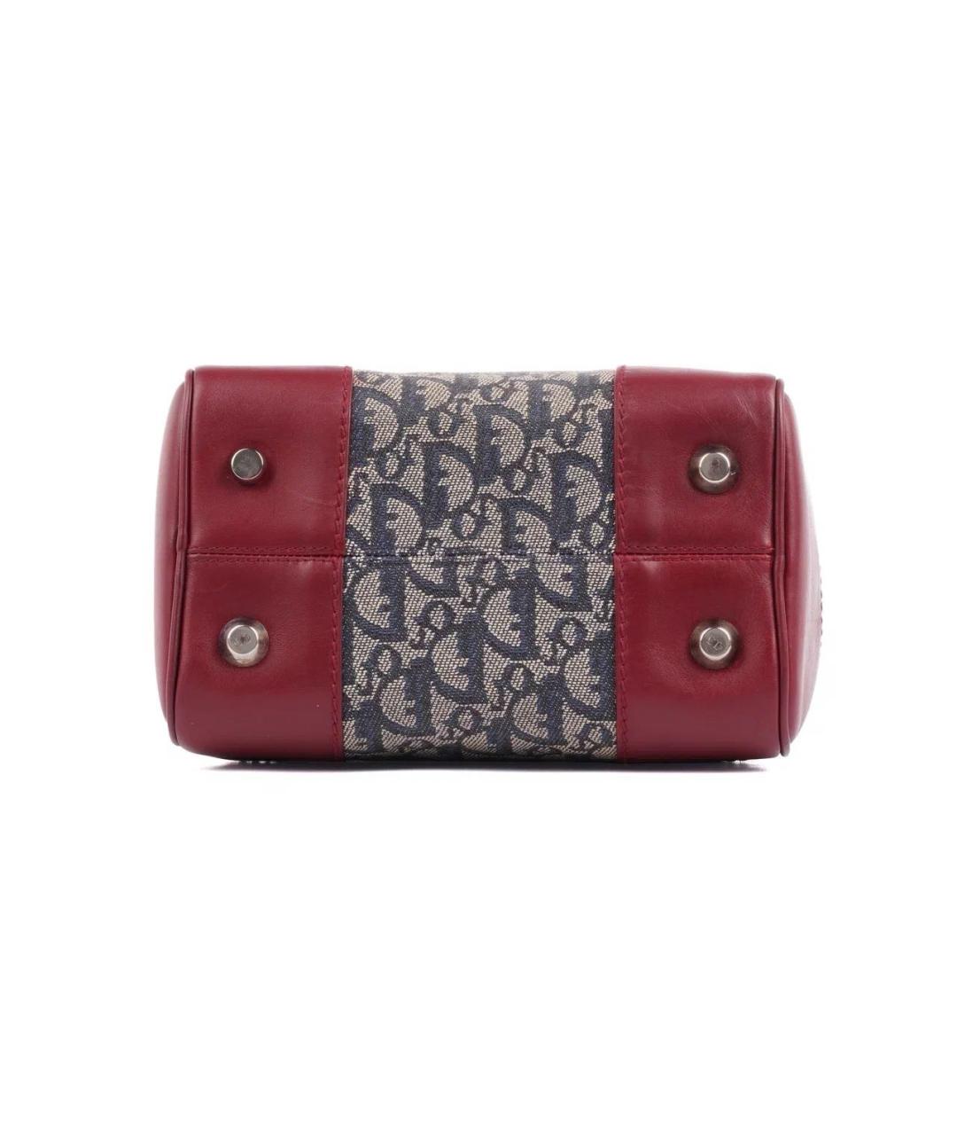 CHRISTIAN DIOR Бордовая тканевая сумка с короткими ручками, фото 4
