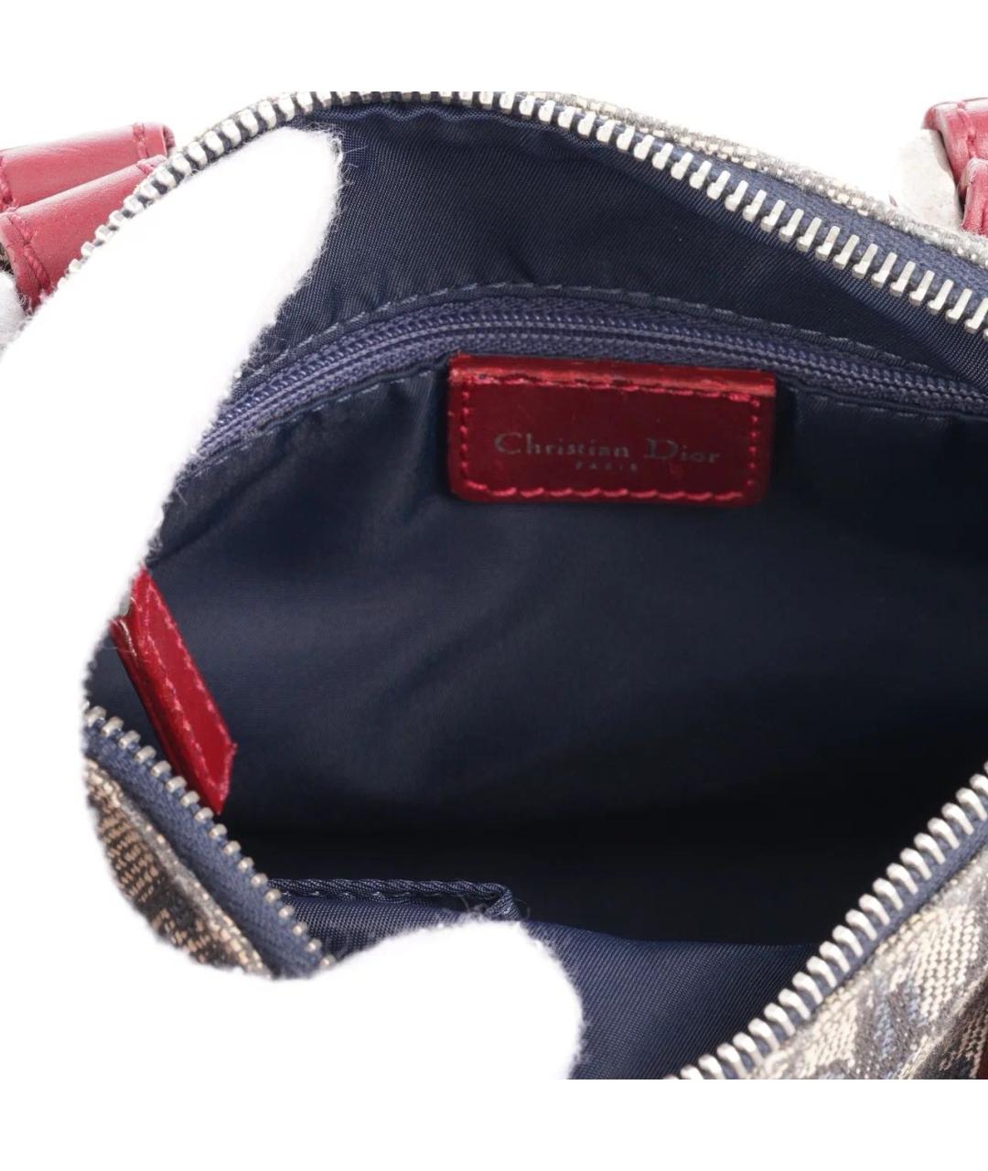CHRISTIAN DIOR Бордовая тканевая сумка с короткими ручками, фото 7