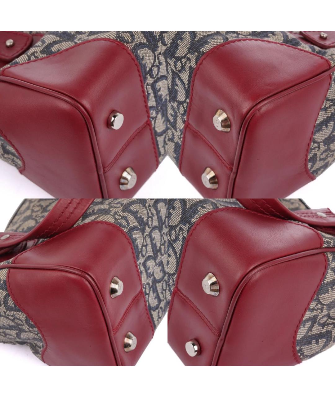 CHRISTIAN DIOR Бордовая тканевая сумка с короткими ручками, фото 8