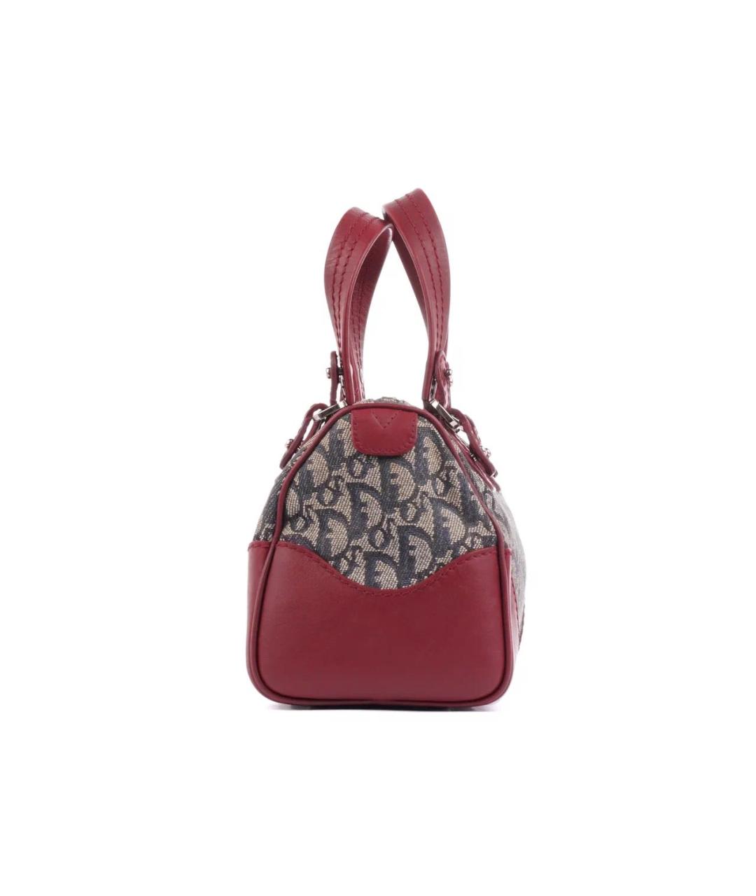 CHRISTIAN DIOR Бордовая тканевая сумка с короткими ручками, фото 6