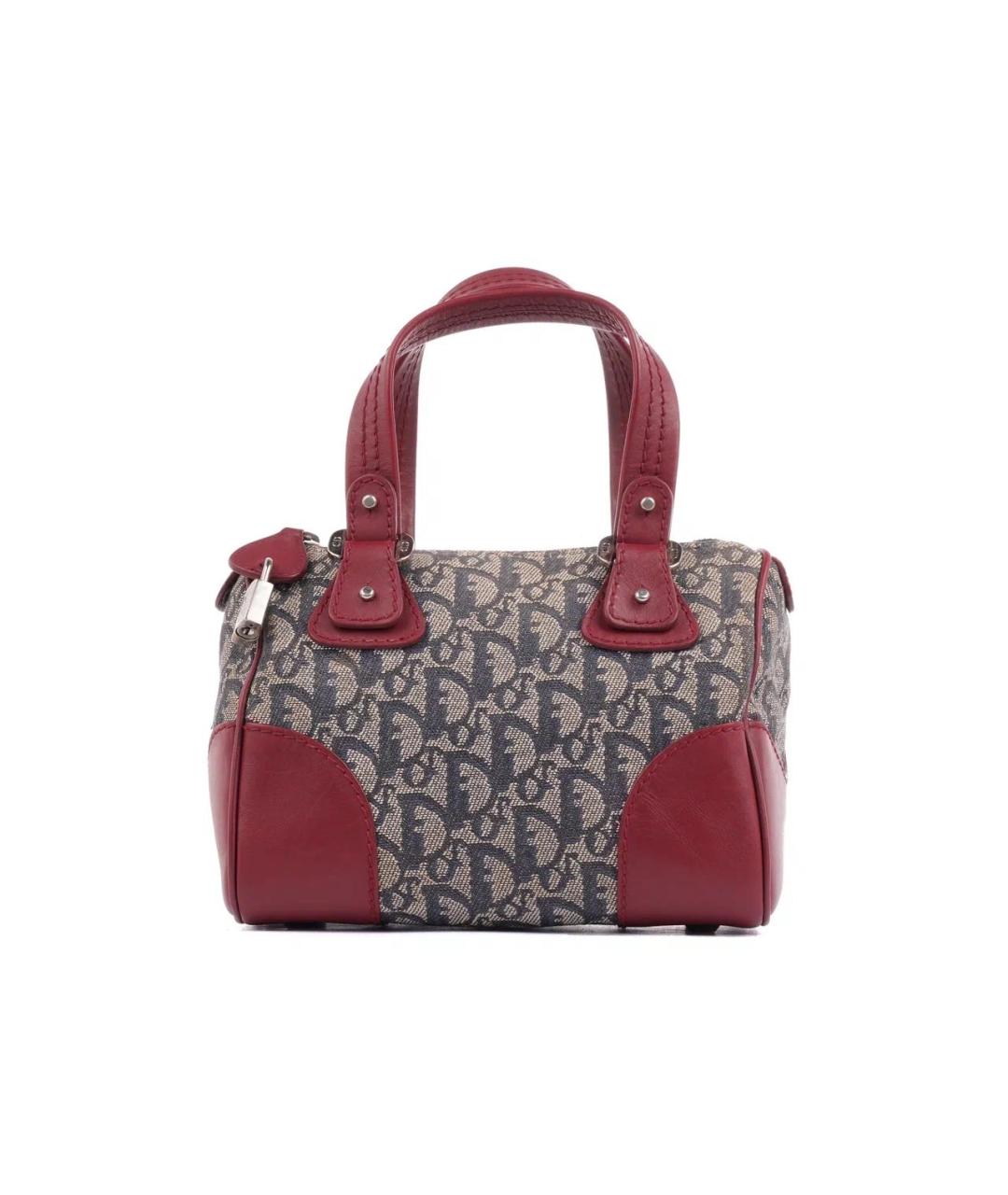 CHRISTIAN DIOR Бордовая тканевая сумка с короткими ручками, фото 1