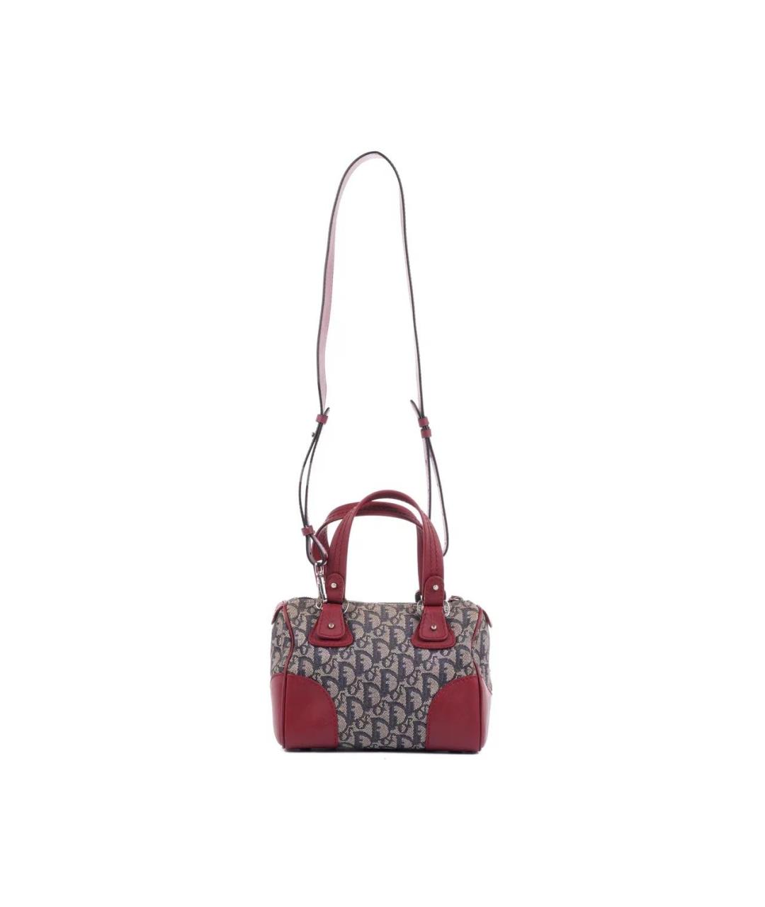 CHRISTIAN DIOR Бордовая тканевая сумка с короткими ручками, фото 3