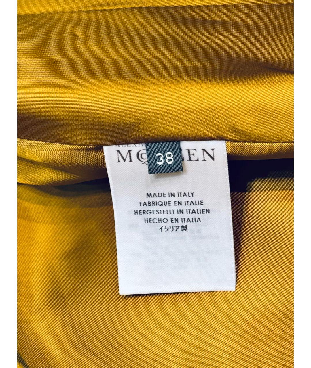 ALEXANDER MCQUEEN Горчичное шерстяное пальто, фото 8