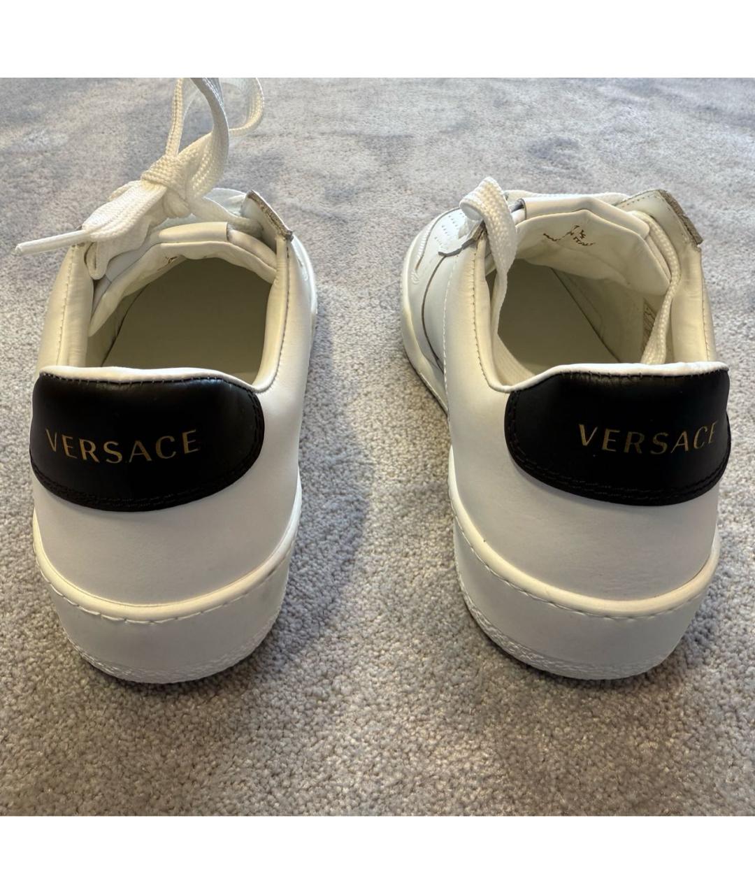 VERSACE Белые кожаные кеды, фото 4
