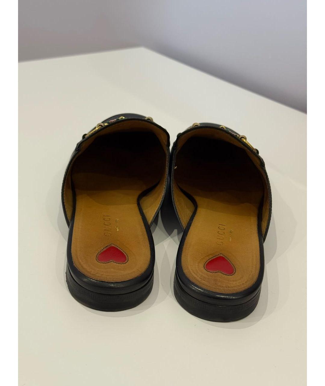 GUCCI Черные кожаные мюли, фото 4