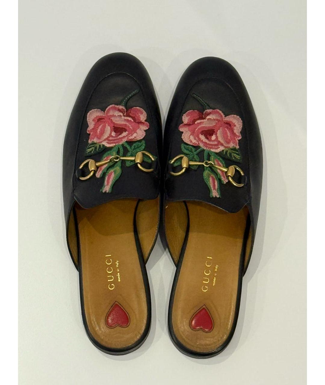 GUCCI Черные кожаные мюли, фото 3