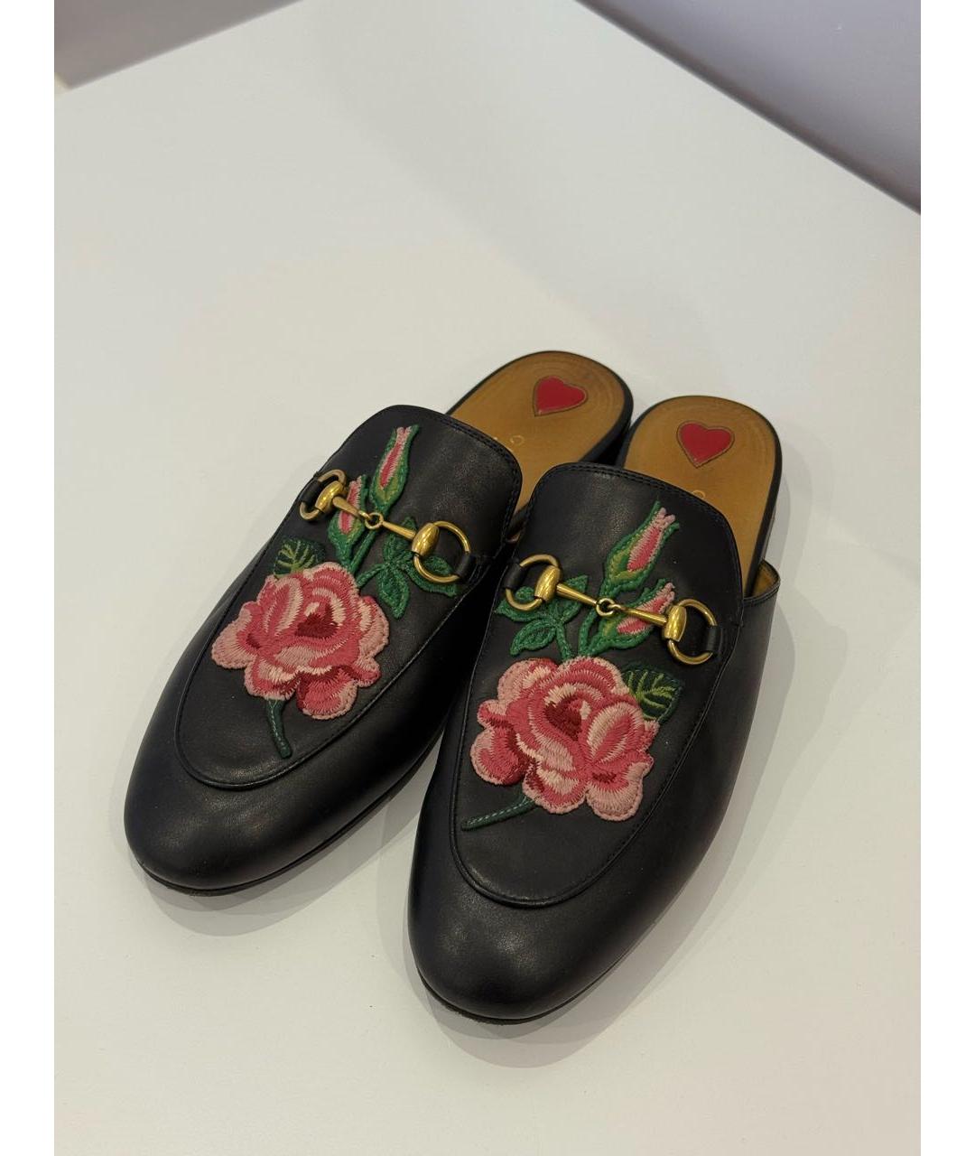 GUCCI Черные кожаные мюли, фото 2