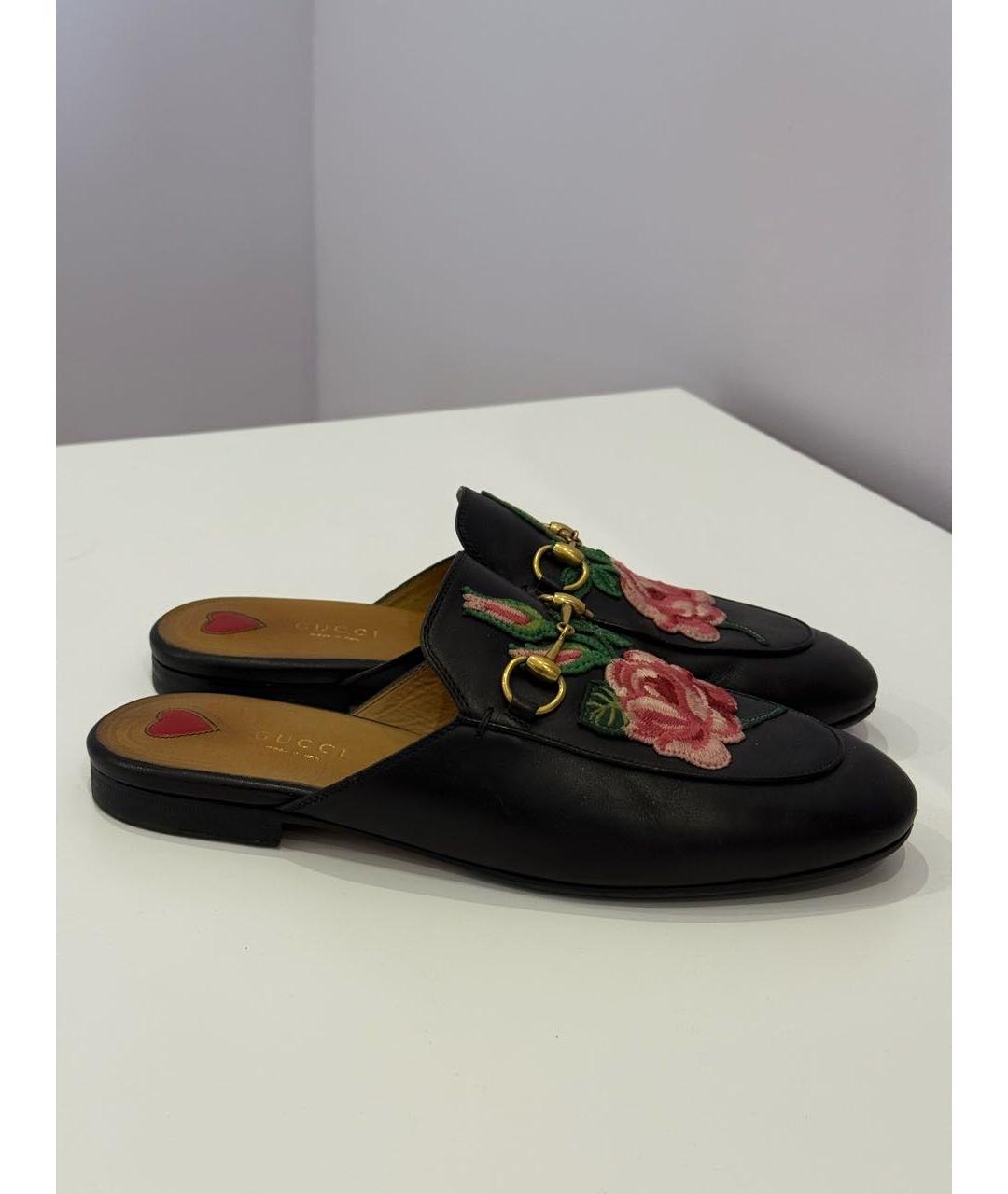 GUCCI Черные кожаные мюли, фото 5
