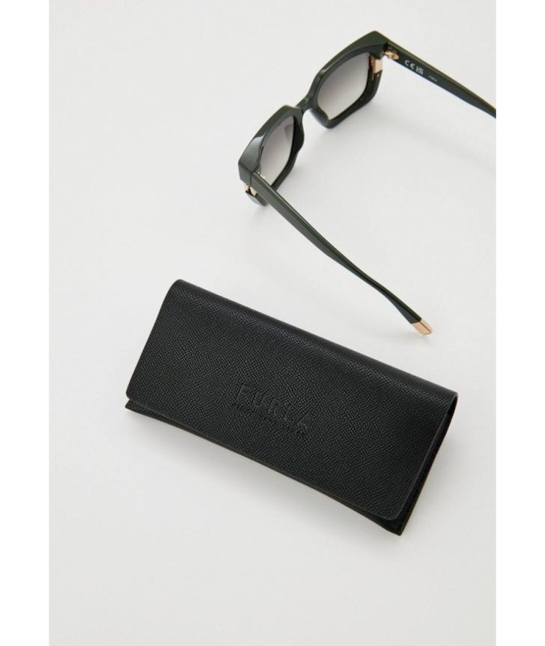 FURLA Зеленые пластиковые солнцезащитные очки, фото 4
