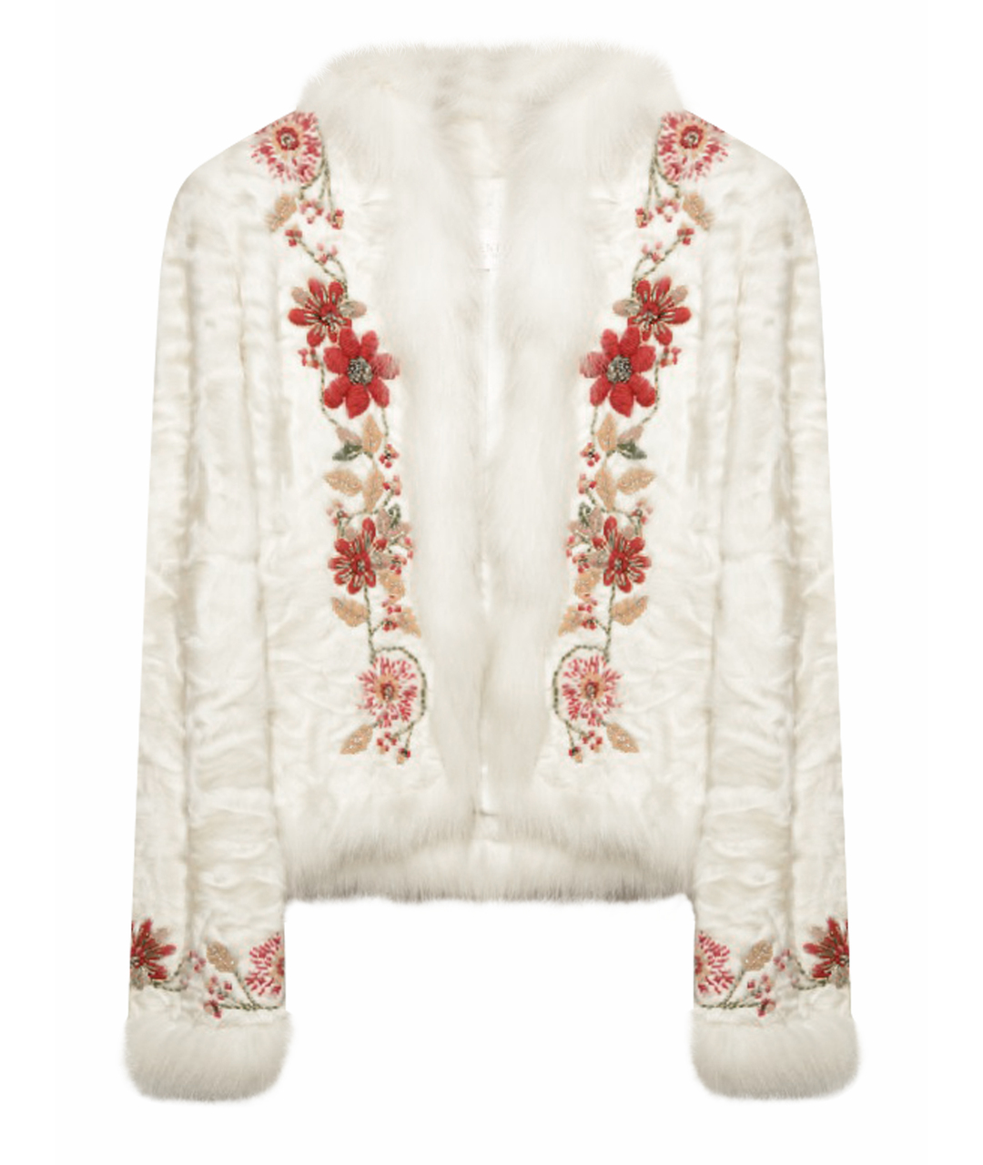 VALENTINO VINTAGE Белая меховая куртка, фото 1