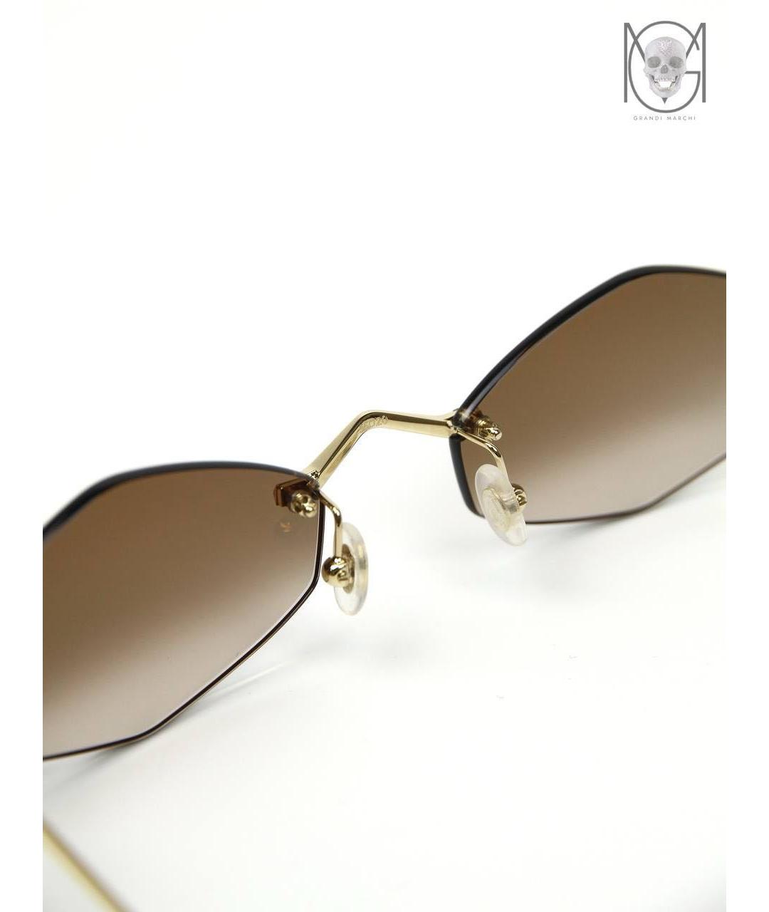 CARTIER Золотые металлические солнцезащитные очки, фото 4