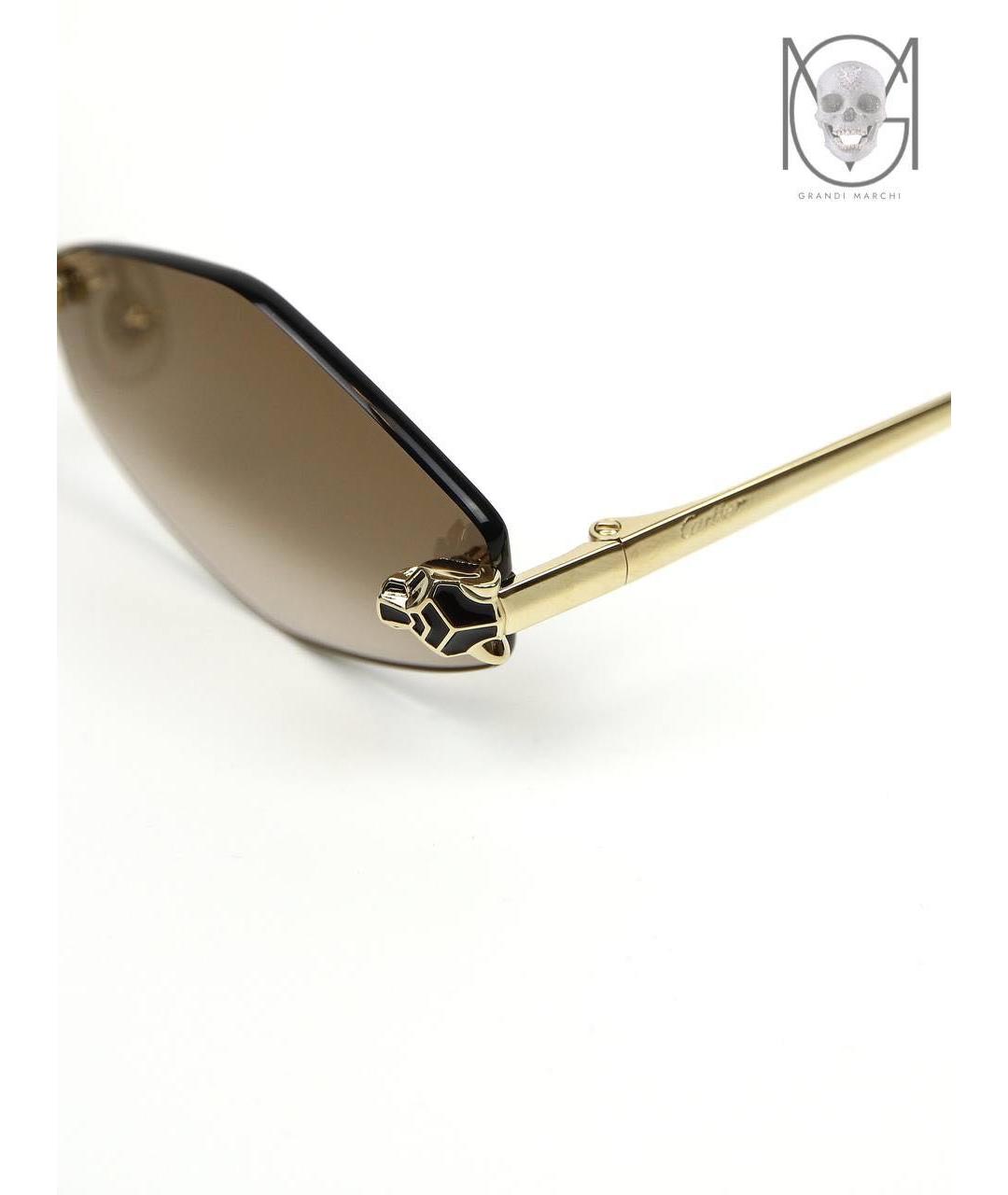 CARTIER Золотые металлические солнцезащитные очки, фото 3