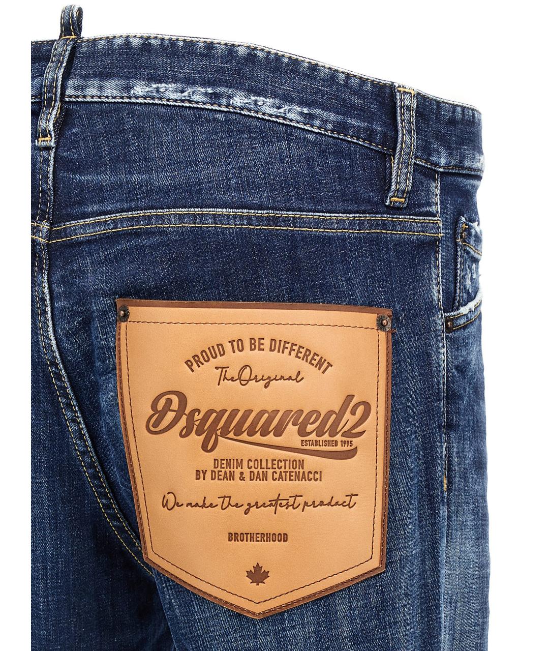 DSQUARED2 Синие хлопковые джинсы скинни, фото 4