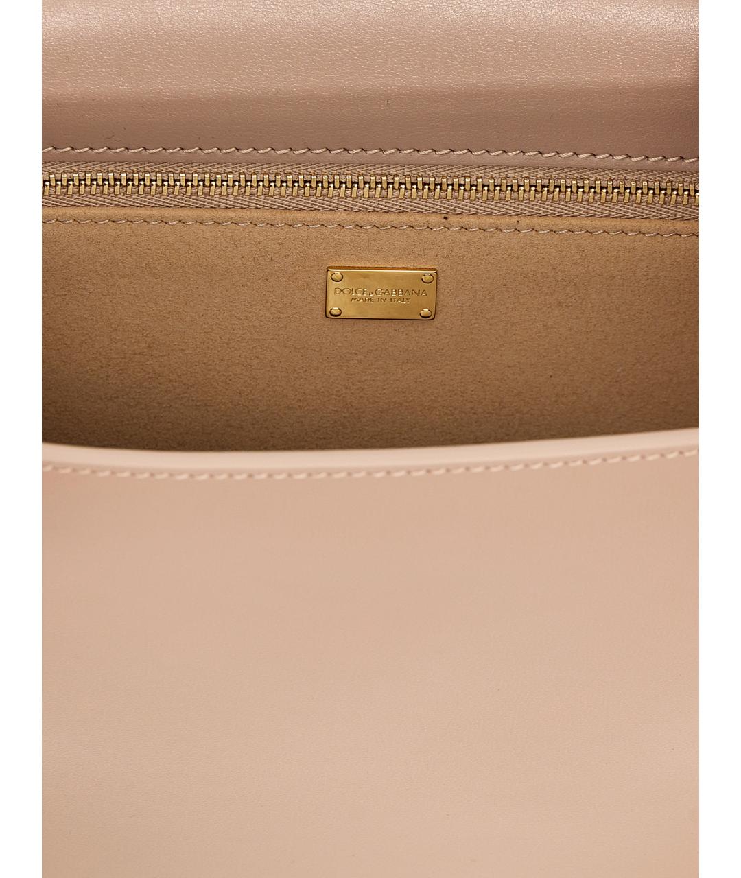 DOLCE&GABBANA Розовая кожаная сумка через плечо, фото 4