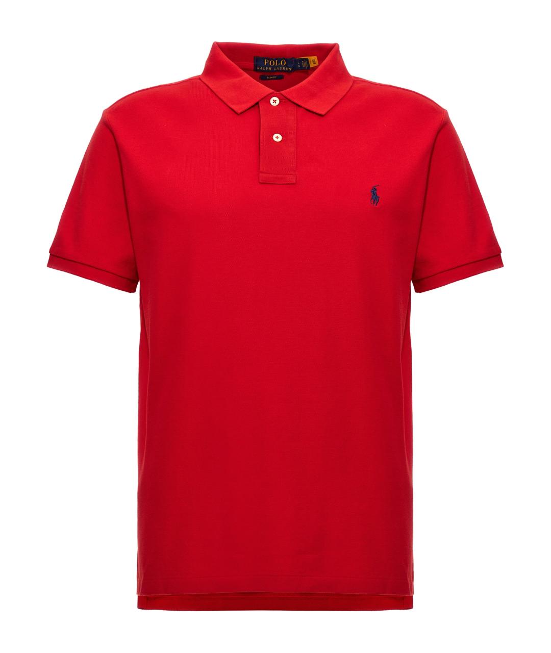 POLO RALPH LAUREN Красное хлопковое поло с коротким рукавом, фото 1