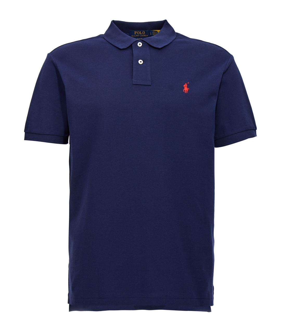 POLO RALPH LAUREN Синее хлопковое поло с коротким рукавом, фото 1