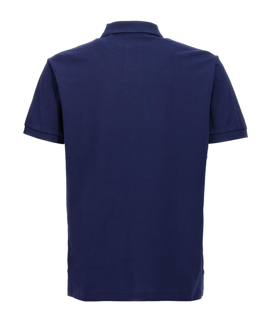 POLO RALPH LAUREN Синее хлопковое поло с коротким рукавом, фото 2
