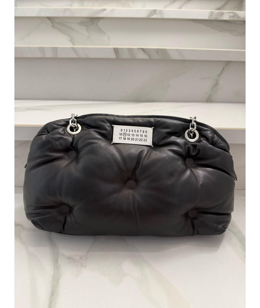 MAISON MARGIELA Черная кожаная сумка через плечо, фото 5