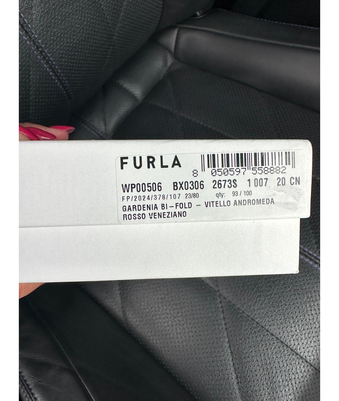 FURLA Красный кожаный кошелек, фото 7