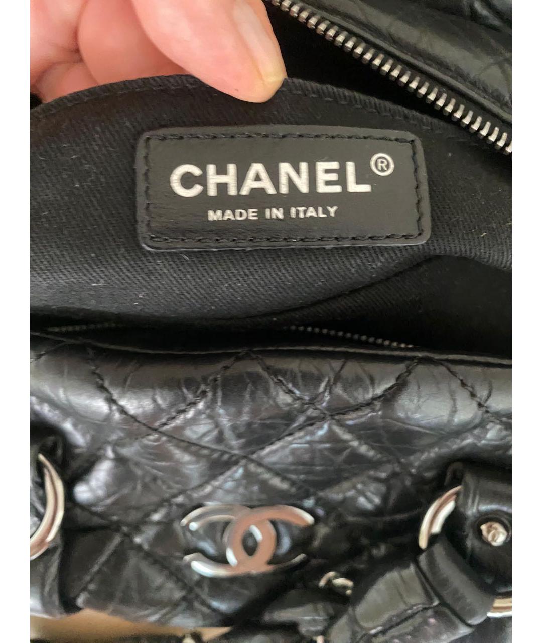 CHANEL Черная кожаная сумка с короткими ручками, фото 5