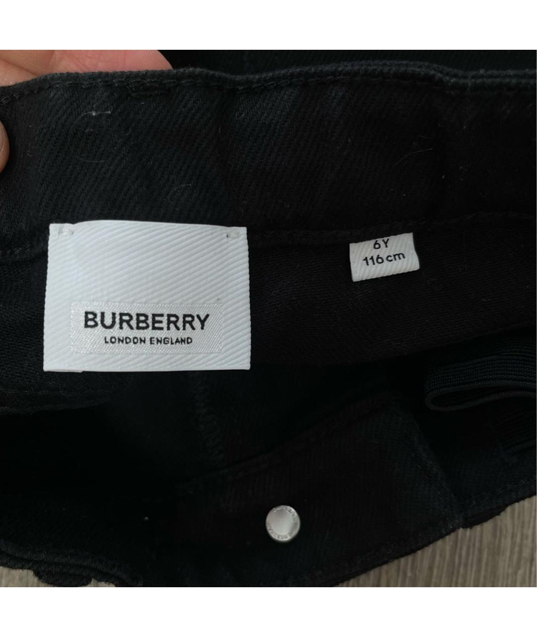 BURBERRY KIDS Черные деним детские джинсы, фото 5