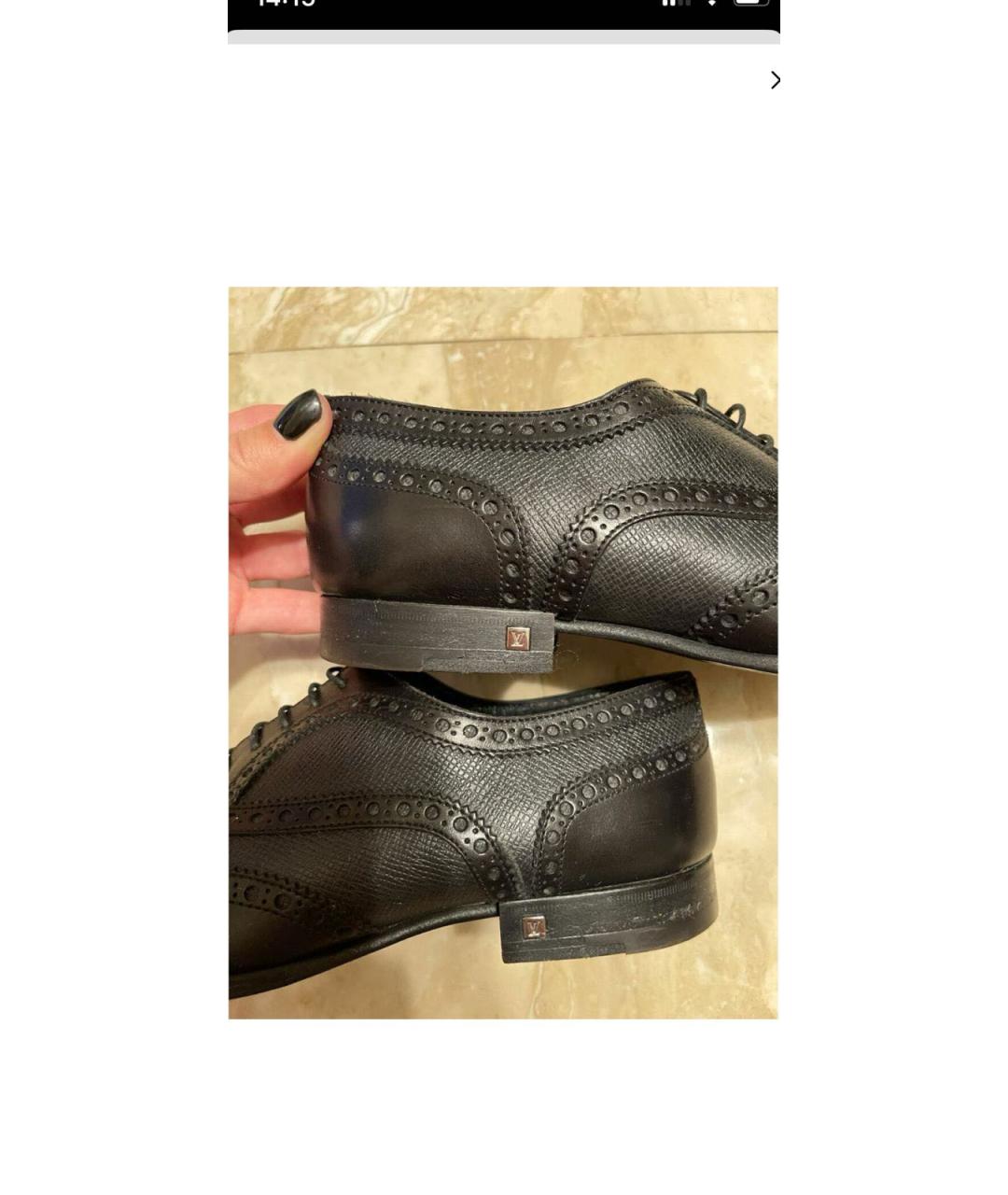 LOUIS VUITTON Черные кожаные туфли, фото 5