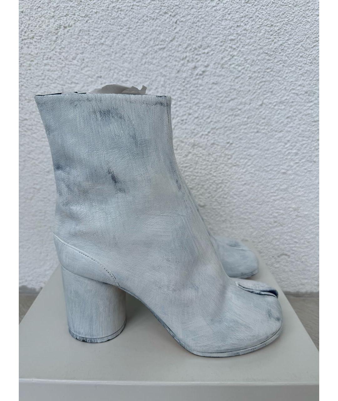 MAISON MARGIELA Белые кожаные ботильоны, фото 9