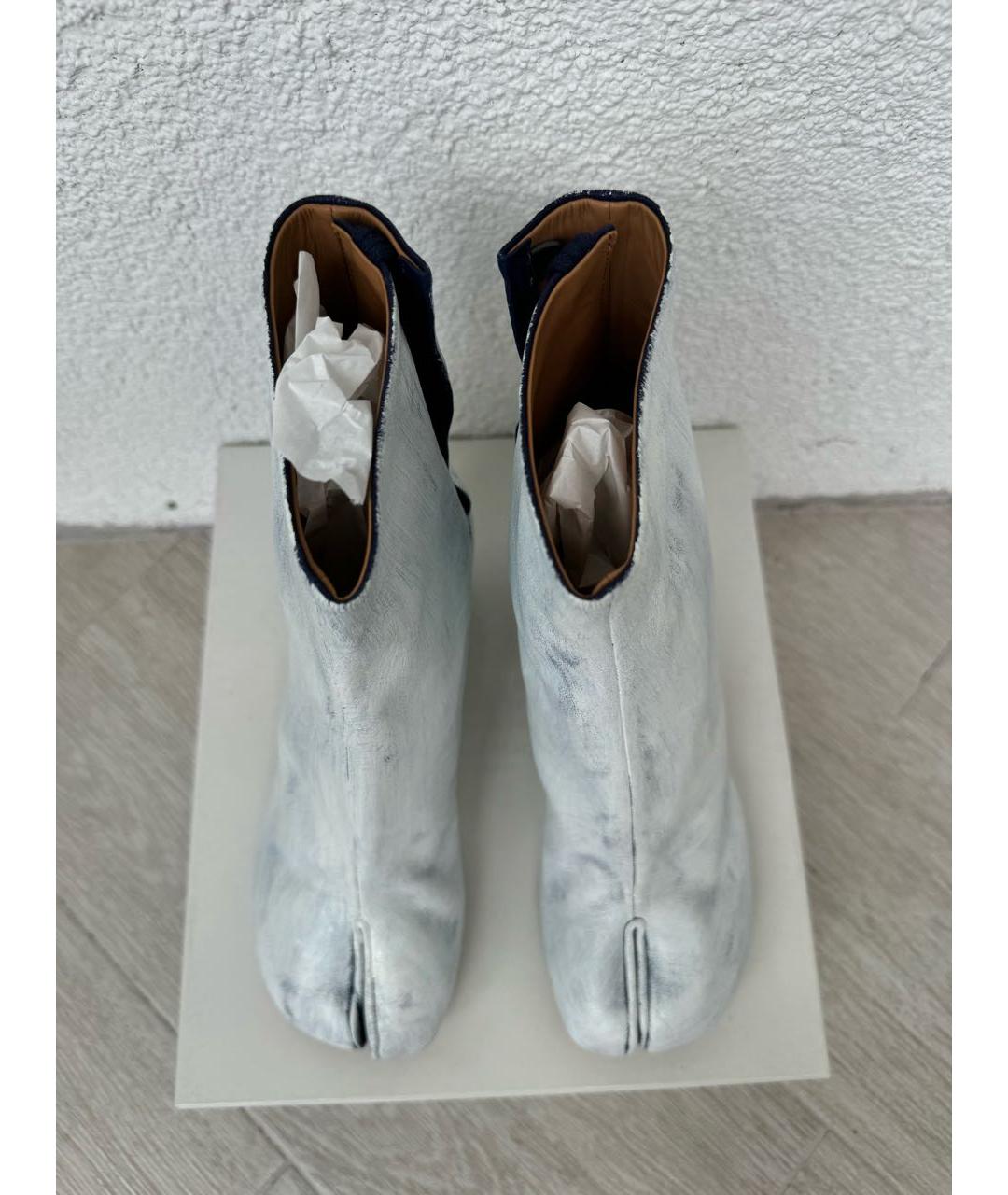 MAISON MARGIELA Белые кожаные ботильоны, фото 4