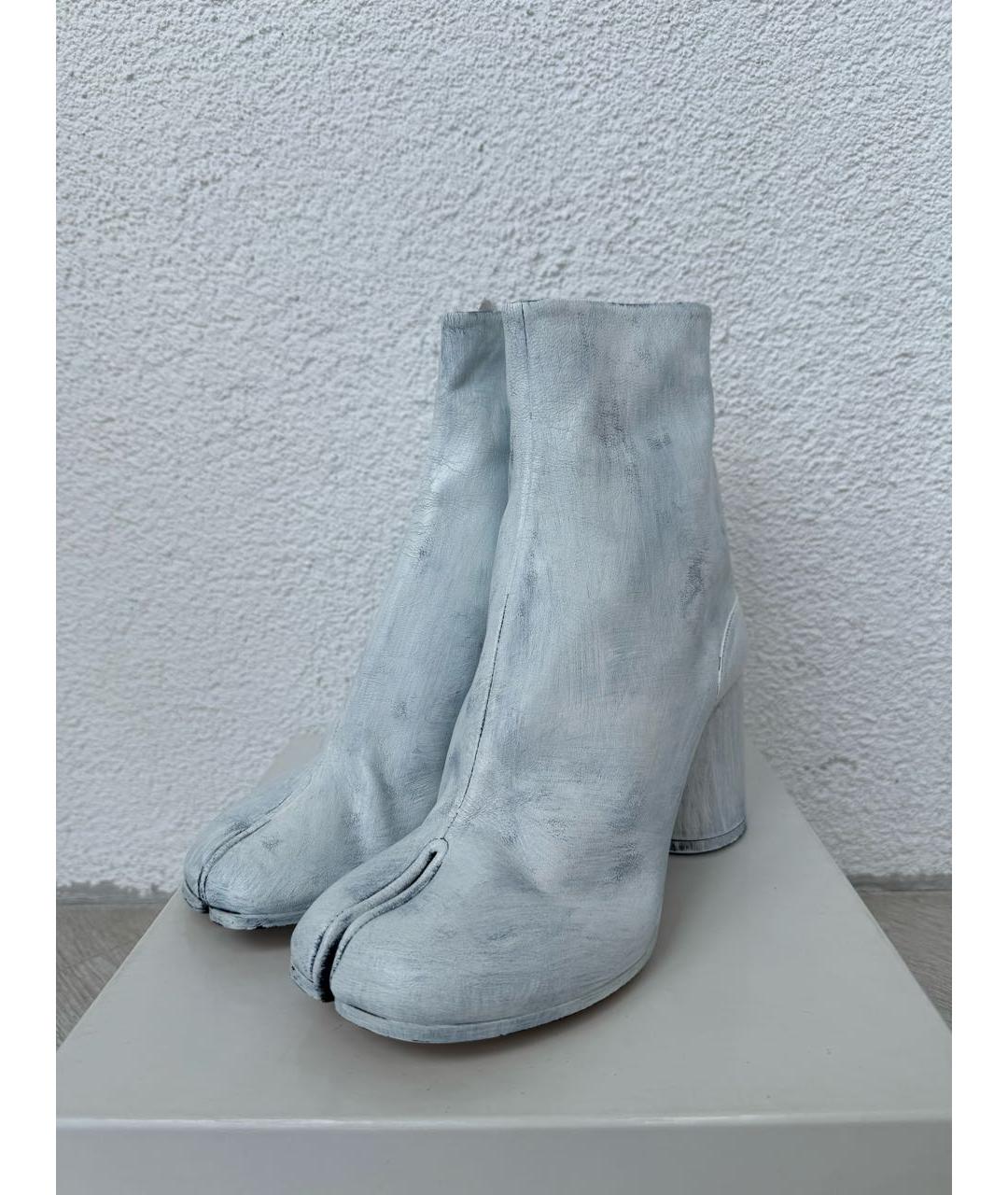 MAISON MARGIELA Белые кожаные ботильоны, фото 3