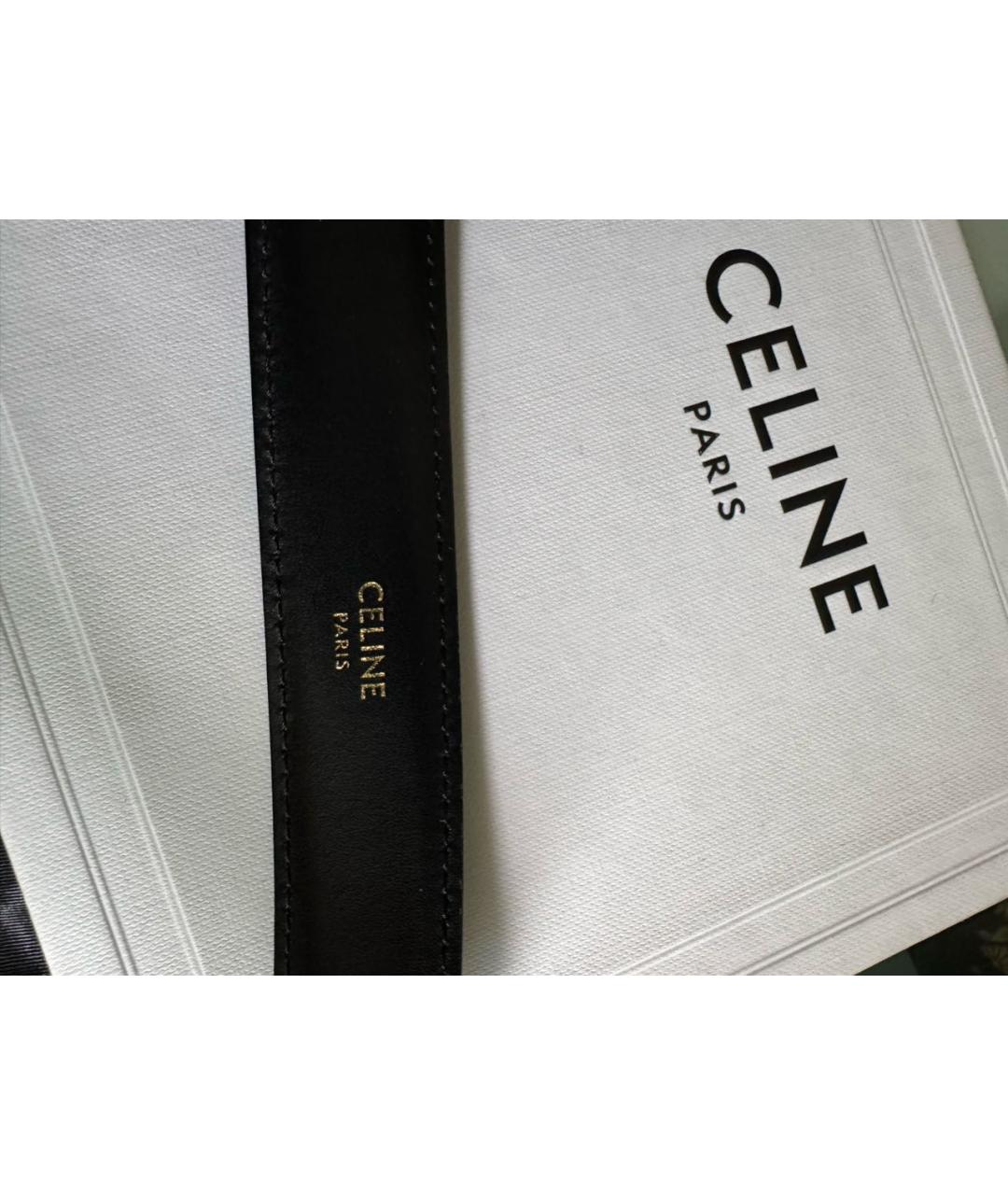 CELINE Черный кожаный ремень, фото 3
