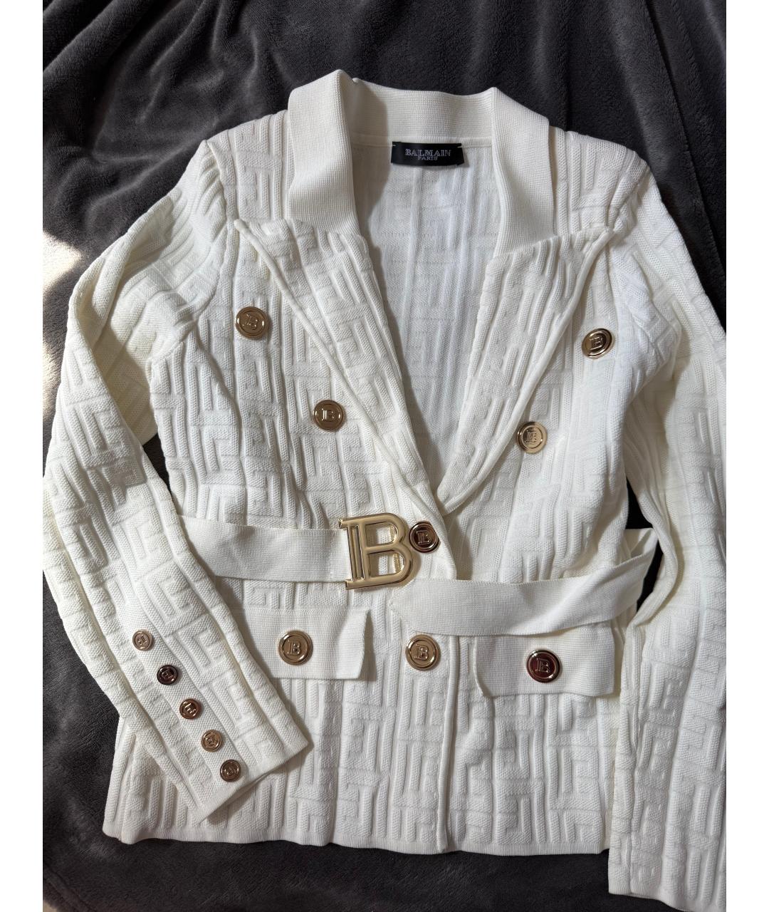 BALMAIN Белый вискозный кардиган, фото 5