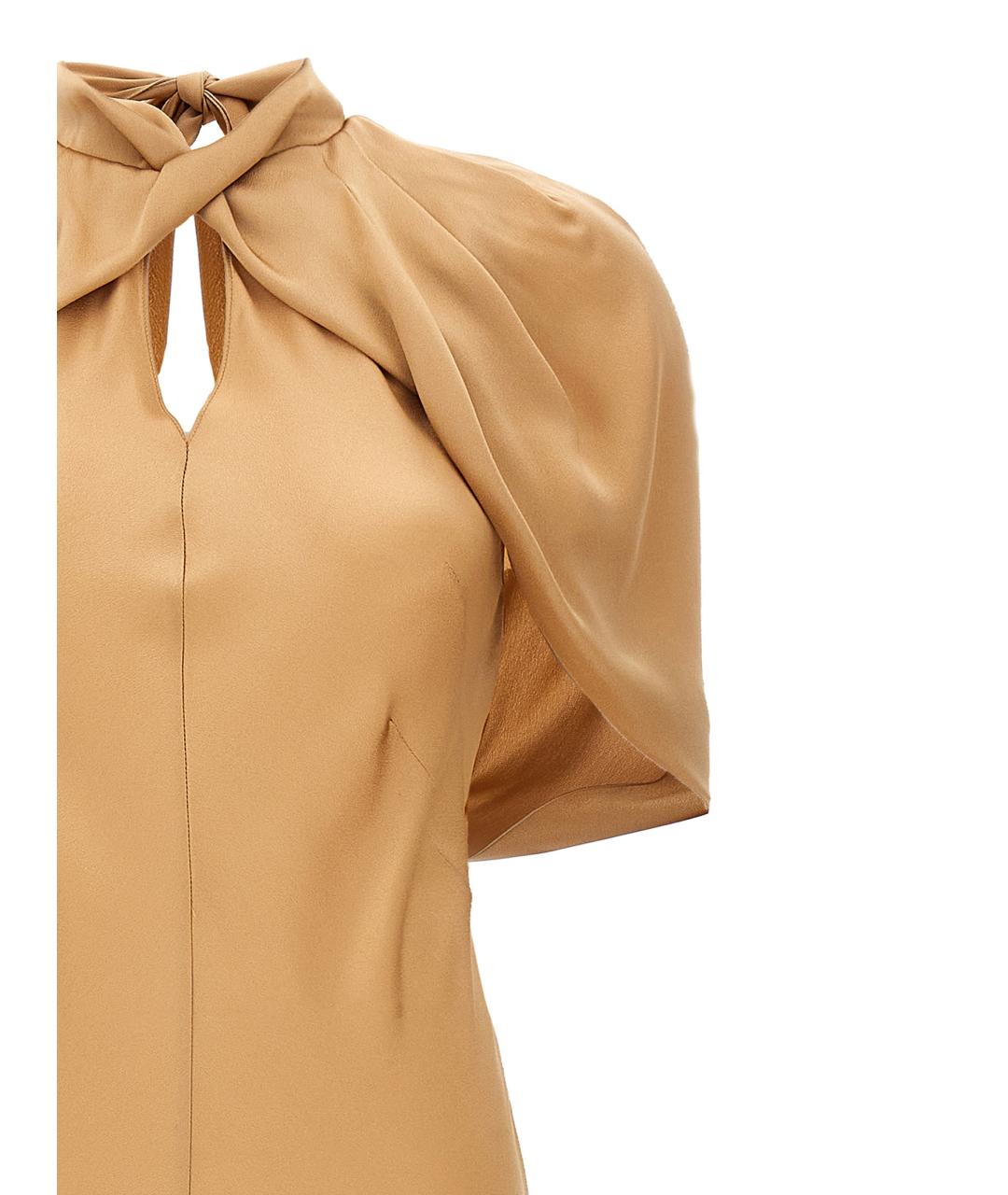 ALBERTA FERRETTI Бежевое ацетатное вечернее платье, фото 3