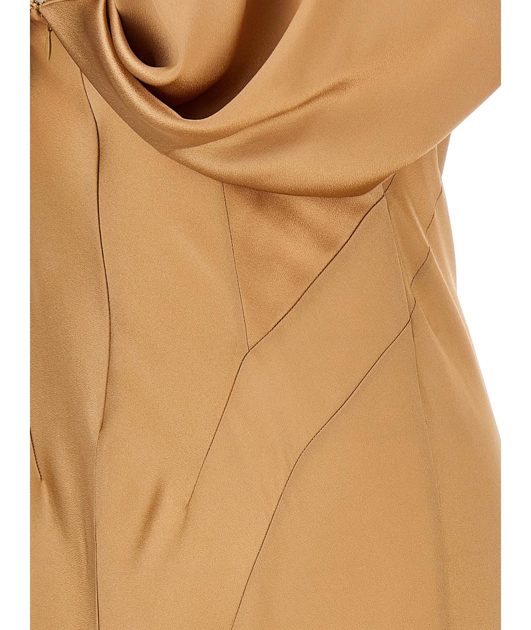 ALBERTA FERRETTI Бежевое ацетатное вечернее платье, фото 4