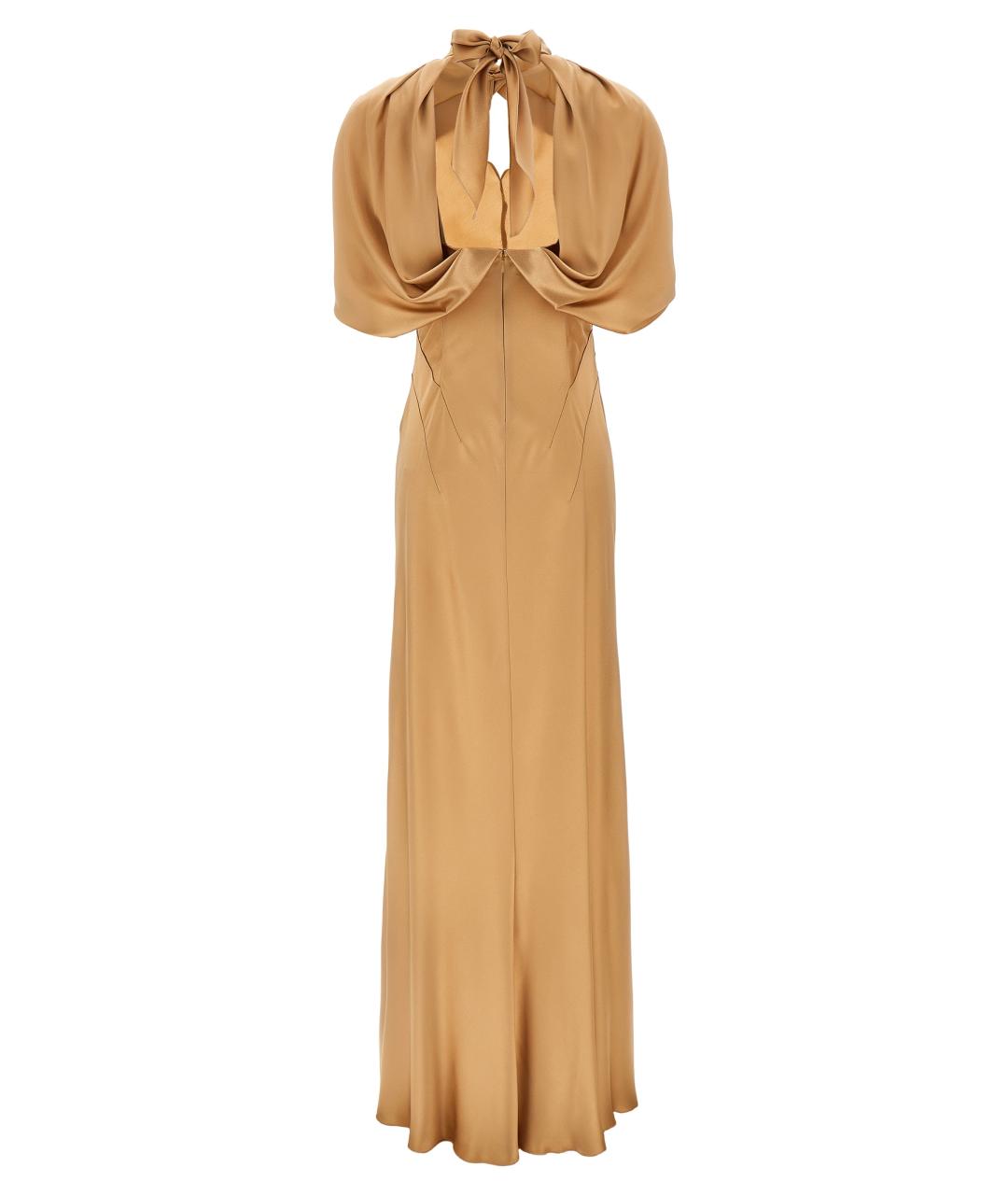 ALBERTA FERRETTI Бежевое ацетатное вечернее платье, фото 2