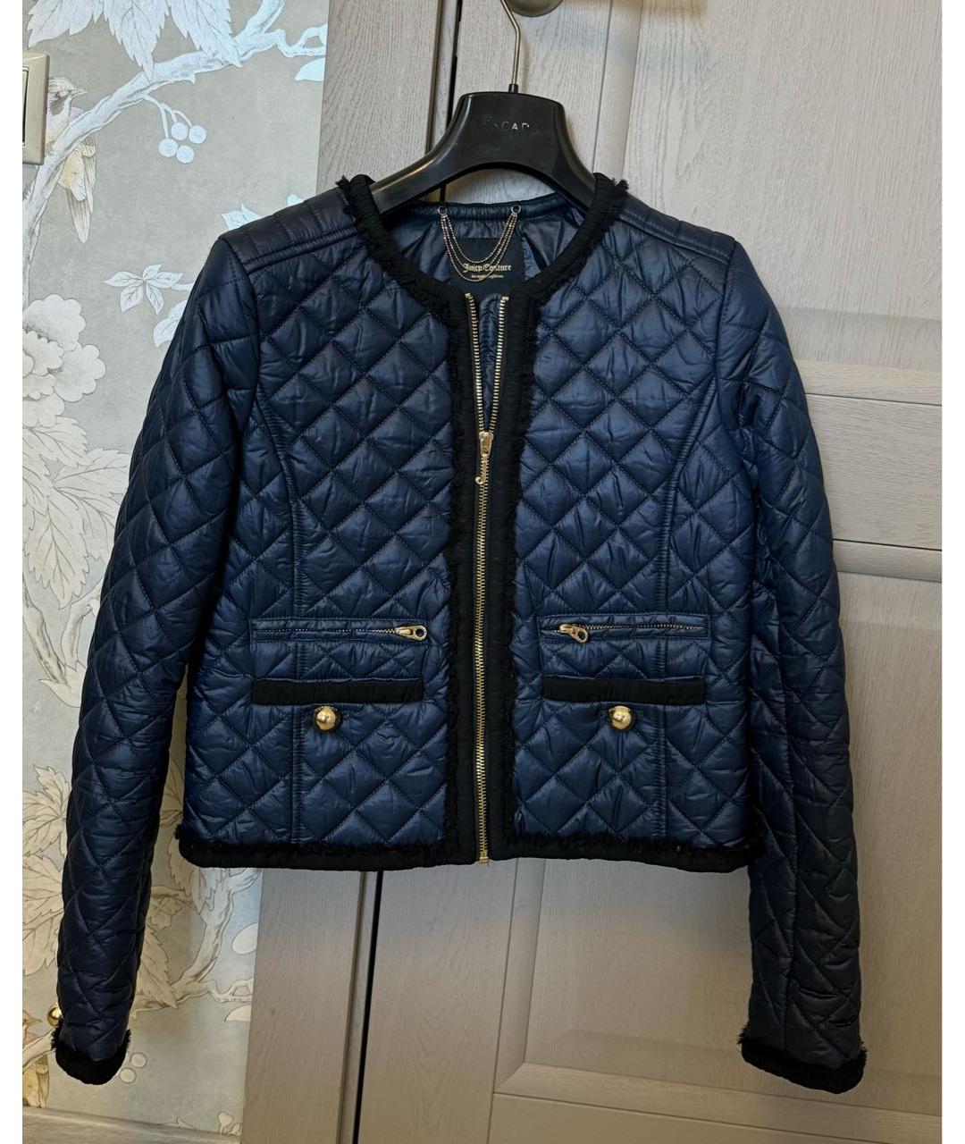 JUICY COUTURE Темно-синяя полиэстеровая куртка, фото 5
