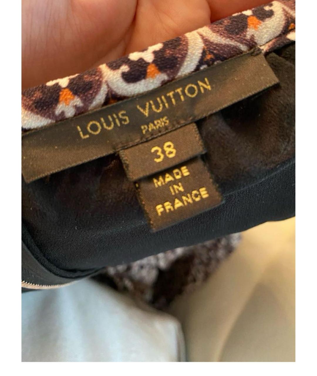LOUIS VUITTON Коричневая вискозная юбка миди, фото 3