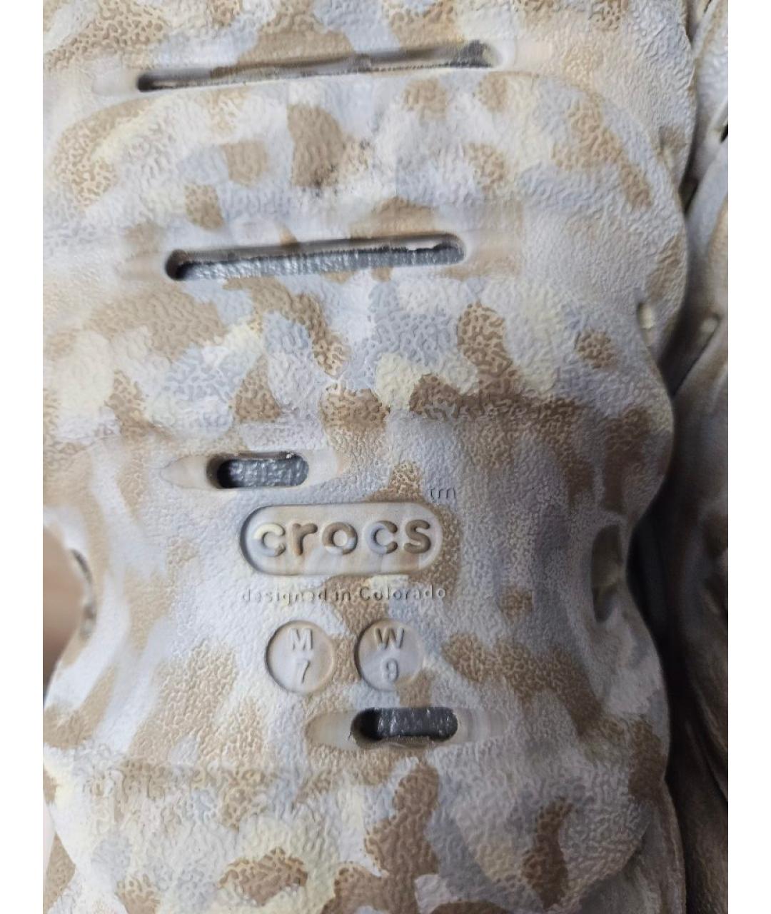 CROCS Бежевые резиновые сабо, фото 5