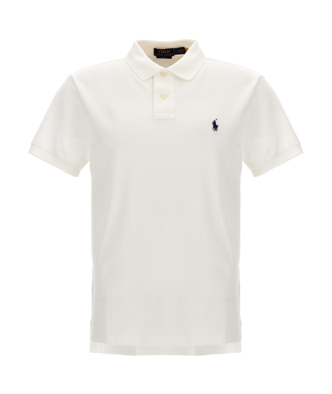 POLO RALPH LAUREN Белое хлопковое поло с коротким рукавом, фото 1