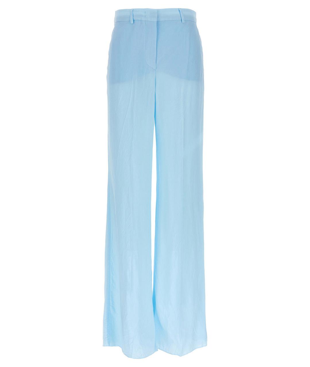 SPORTMAX Голубые вискозные прямые брюки, фото 1