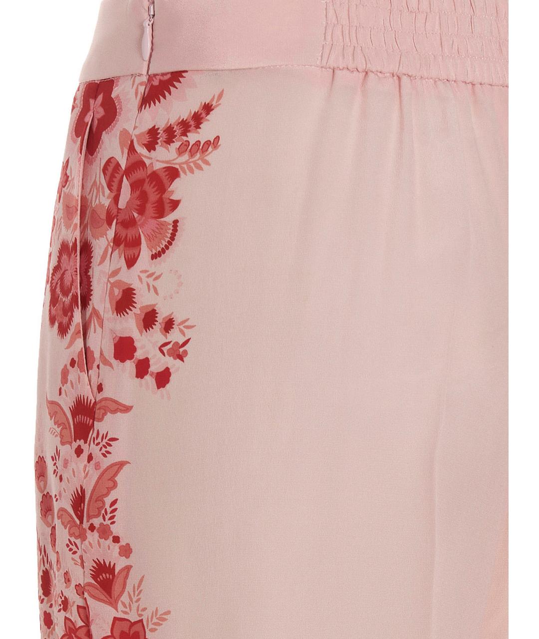 ETRO Розовые шелковые прямые брюки, фото 4