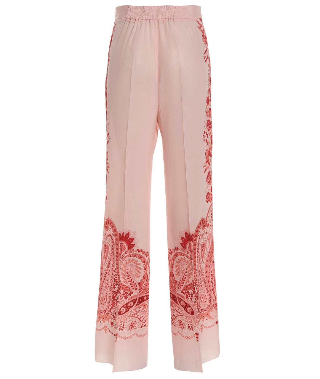 ETRO Розовые шелковые прямые брюки, фото 2