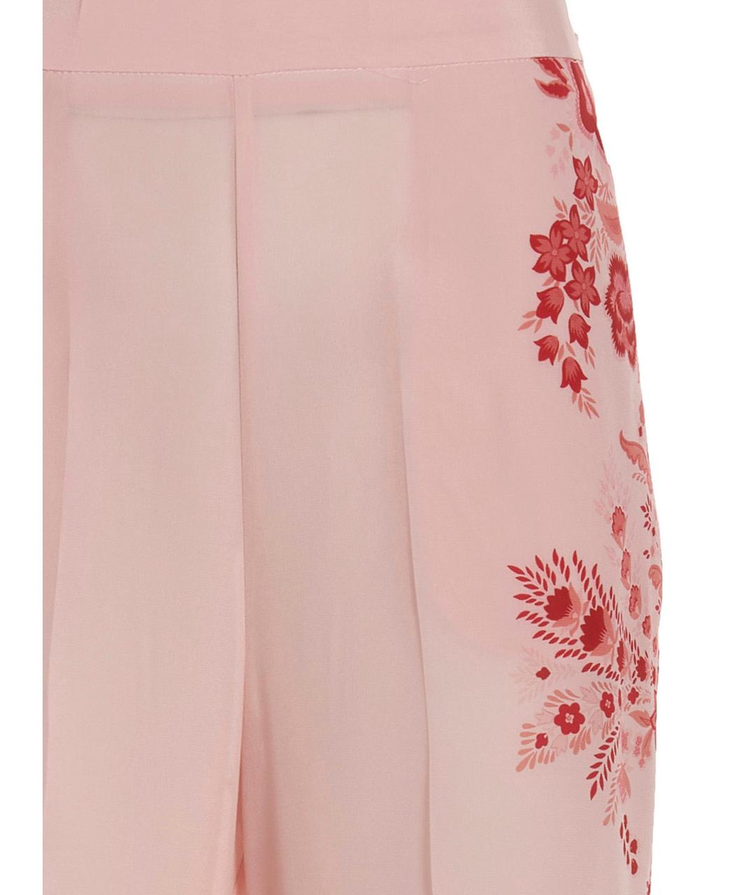 ETRO Розовые шелковые прямые брюки, фото 3