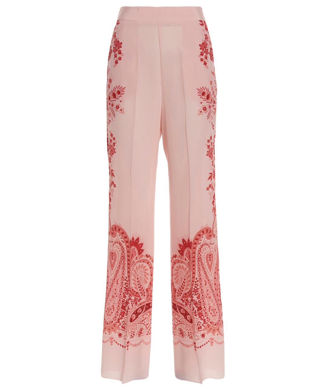 ETRO Розовые шелковые прямые брюки, фото 1