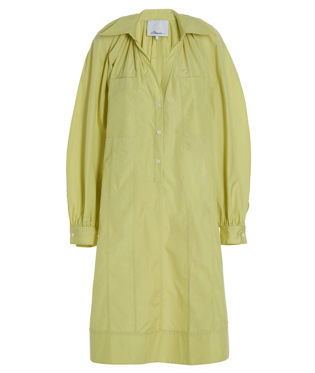 3.1 PHILLIP LIM Зеленые хлопковое повседневное платье, фото 1