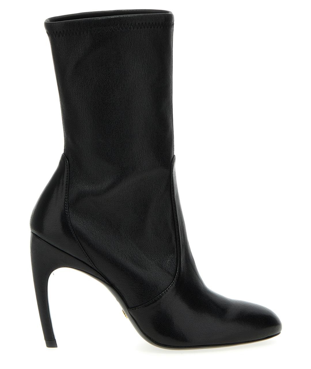 STUART WEITZMAN Черные кожаные ботильоны, фото 1
